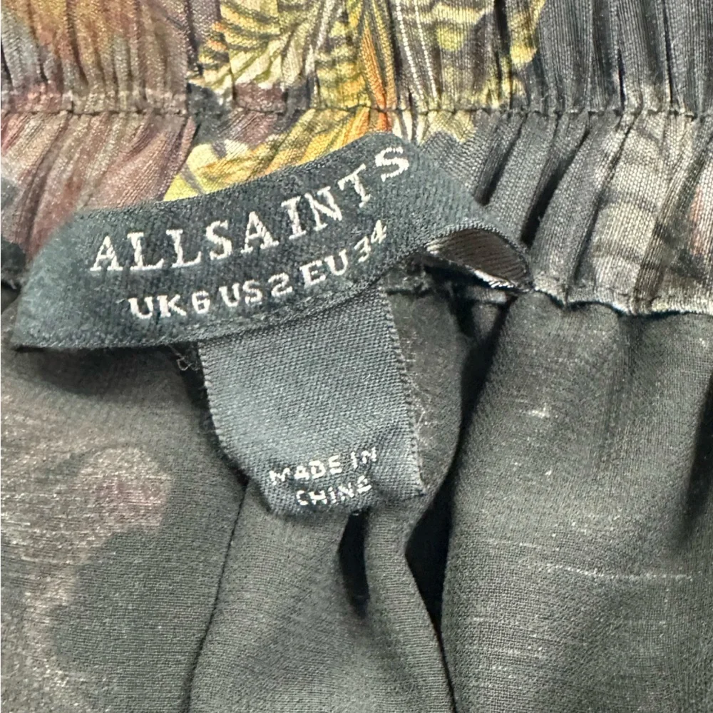 ALL SAINTS Asta Viviana Linen & Silk Midi Skirt Size 2
